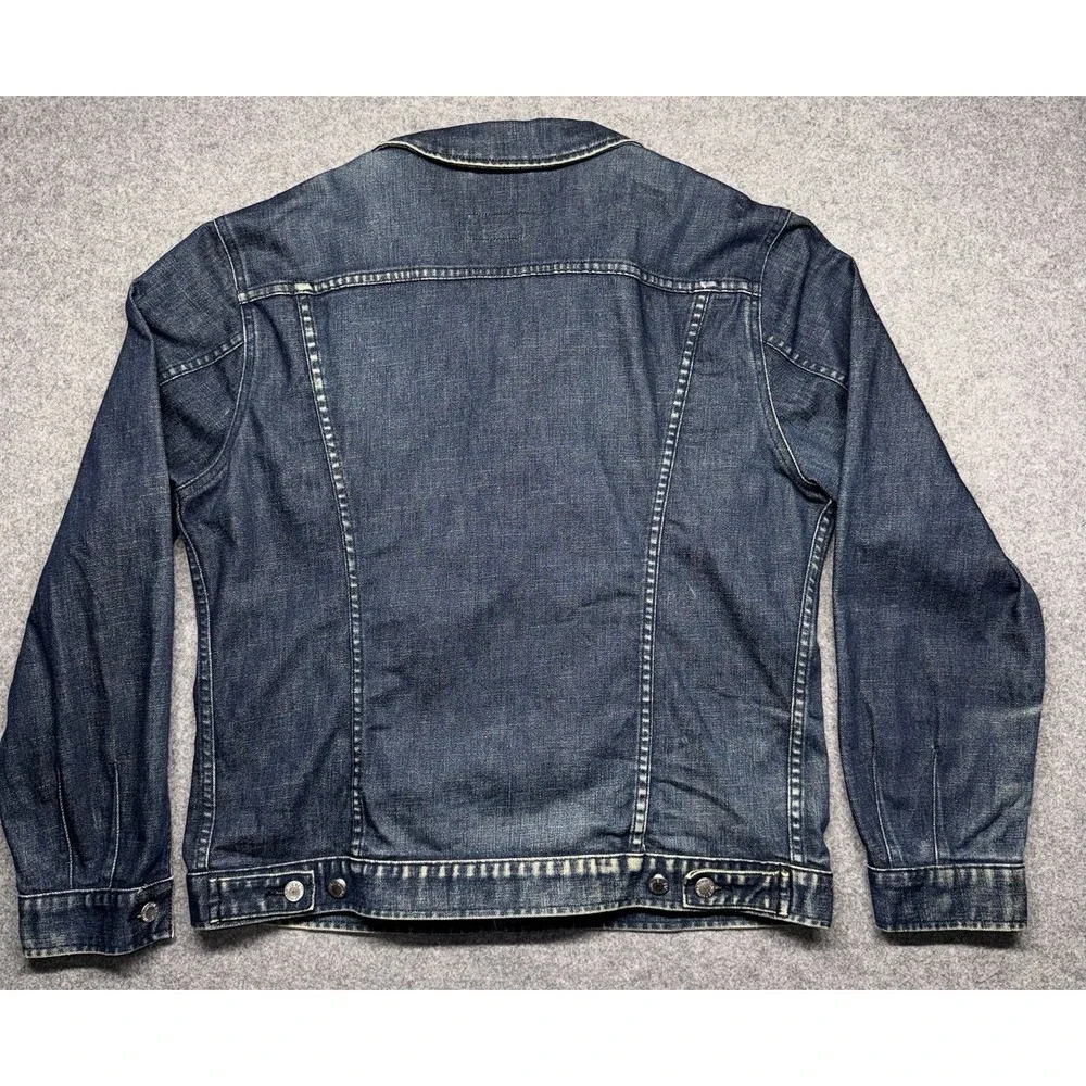 Banana Republic Fremont Denim Trucker Jean Jacket Mens Large Dark Wash Retro